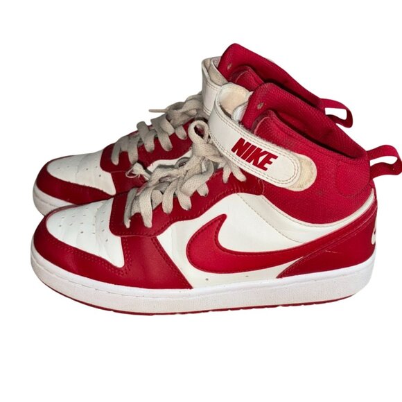 Nike Court Borough Mid 2 Sneakers-Red/White-Size 5.5Y-GUC - Picture 6 of 11